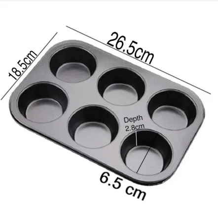 Muffin Tay 6 Hole Non-Stick 8 Muffin Tay 6 Hole Non-Stick - Image 2